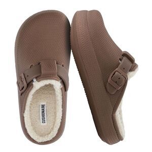 Open Box - CUSHIONAIRE -  Women's Fable Recovery Clog with Faux Fur Lining and